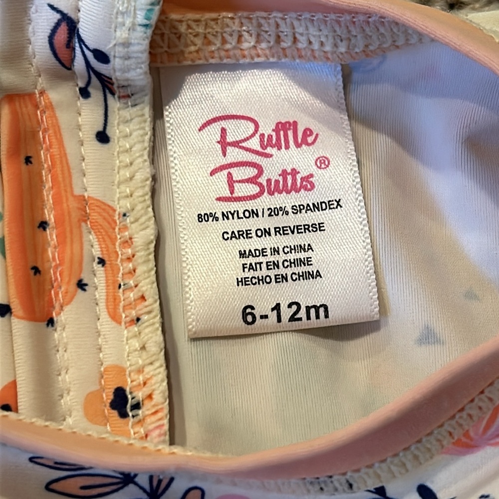 RuffleButts One Piece Rash Guard Swimsuit - Picture 6 of 6